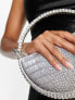 Фото #3 товара Public Desire The Alessia jewel clutch bag in silver croc