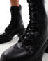 New Look heeled lace up boots in black