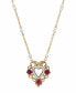 Фото #1 товара 2028 women's Enamel Flower Imitation Pearl Rimed Open Heart Necklace