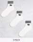 Фото #1 товара adidas Originals adicolor Trefoil 3 pack ankle socks in white