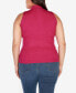 Фото #2 товара Black Label Plus Size Sleeveless Quarter Zip Sweater
