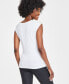 Фото #3 товара Women's Laced-Chain-Shoulder Top, Created for Macy's