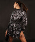 Фото #5 товара Women's Printed Ruffled High-Neck Dress