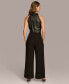 Women's Mixed-Media Jumpsuit Черный, 8 - фото #2