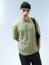 Фото #3 товара ASOS DESIGN oversized heavyweight t-shirt in washed khaki with chest print