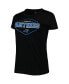 ფოტო #4 პროდუქტის Women's Black, Blue Carolina Panthers Badge T-shirt and Pants Sleep Set