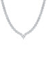 Фото #1 товара Macy's fine Silver Plated Cubic Zirconia Marquise V Necklace