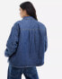 Фото #4 товара Levi's Harrison Sherpa shacket in blue denim