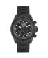 ფოტო #1 პროდუქტის Men's Hurricane Black Stainless Steel Bracelet Watch 44mm