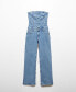 ფოტო #8 პროდუქტის Women's Strapless Denim Jumpsuit