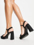Фото #2 товара Stradivarius heeled platform sandal in black