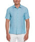 ფოტო #1 პროდუქტის Men's Chambray Short Sleeve Button-Front Argyle Embroidered Shirt