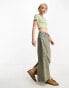 Only exclusive fitted t-shirt in sage green Salbei, XL - EU 42 - фото #3