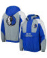 Фото #5 товара Men's Royal Dallas Mavericks Body Check Raglan Hoodie Half-Zip Jacket