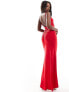 Flounce London maxi dress in red