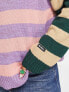 Kickers relaxed knitted rugby jumper in mix stripe