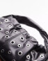 Фото #3 товара Topshop Giulia grab bag with ruche detail and eyelets in black