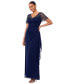 Фото #1 товара Women's Beaded Sheer-Sleeve Jersey Dress