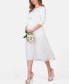 Women's Pleated Maternity Midi Dress