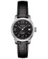 ფოტო #1 პროდუქტის Women's Swiss Automatic T-Classic Le Locle Black Leather Strap Watch 25.3mm