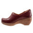 Softwalk Minna S2253-641 Womens Burgundy Narrow Leather Clog Flats Shoes