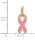 Pink Enamel Awareness Charm Pendant in 14k Gold