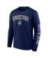 Фото #1 товара Men's Navy Georgetown Hoyas Distressed Arch Over Logo Long Sleeve T-shirt