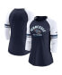 Фото #1 товара Women's Navy Tennessee Titans 3/4-Sleeve Lightweight Raglan Fashion T-shirt