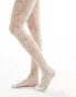 ASOS DESIGN floral lace tights in white