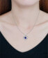 Simulated Blue Sapphire and Cubic Zirconia Heart Pendant