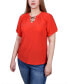 ფოტო #3 პროდუქტის Petite Raglan Sleeve Top with Chain Details