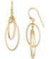 ფოტო #3 პროდუქტის Polished Interlocking Orbital Oval Drop Hoop Earrings in 10k Gold