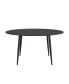 Фото #8 товара 59.05" Modern Man-Made Stone Round Black Metal Dining Table-Position For 6 People