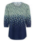 Фото #3 товара Women's 3/4 Sleeve Floral Print T-Shirt containing TENCEL[TM] Modal