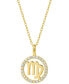 ფოტო #1 პროდუქტის Cubic Zirconia Zodiac Halo 18" Pendant Necklace in 18k Gold-Plated Sterling Silver, Created for Macy's