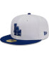 Фото #1 товара Men's White, Royal Los Angeles Dodgers Optic 59FIFTY Fitted Hat