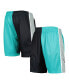 Фото #1 товара Men's Teal, Black San Antonio Spurs Hardwood Classics 1998 Split Swingman Shorts