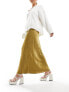 Фото #7 товара Pimkie satin maxi skirt in gold jacquard