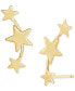 ფოტო #4 პროდუქტის Polished Triple Star Curved Ear Climbers in 14k Gold