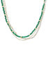 Cultured Freshwater Pearl (3 - 3-1/2mm), Jade, & Beaded Chain Triple Strand Layered Necklace in 14k Gold-Plated Sterling Silver, 16-1/4 + 1" extender