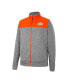 ფოტო #3 პროდუქტის Men's Gray, Orange Oklahoma State Cowboys Putter Herringbone Full-Zip Jacket