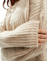 Фото #6 товара Stradivarius cable knit jumper in beige