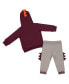 Infant Boys and Girls Maroon, Gray Virginia Tech Hokies Dino Pullover Hoodie and Pants Set