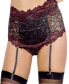 ფოტო #1 პროდუქტის Women's Hi-Waist Garter & Thong 2 Pc Lingerie Set