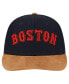 ფოტო #4 პროდუქტის Men's Navy Boston Red Sox Team Suede Visor Low Profile 59FIFTY Fitted Hat