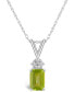 ფოტო #1 პროდუქტის Peridot (1-1/10 ct. t.w.) and Diamond Accent Pendant Necklace in 14K Yellow Gold or 14K White Gold