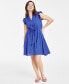 ფოტო #1 პროდუქტის Ruffled-Sleeve Tie-Waist Minidress, Created for Macy's