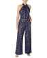 ფოტო #1 პროდუქტის Women's Lace Twist-Neck Wide-Leg Jumpsuit