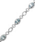Sterling Silver Bracelet, Aquamarine (5 ct. t.w.) and Diamond Accent