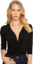 Фото #1 товара Only Hearts 159661 Women's So Fine Wrap Black Bodysuit Sz. S